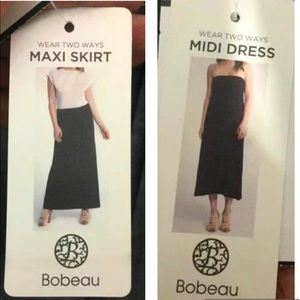 Anthropologie Bobeau Wear Two Ways Maxi SKirt or Midi Tube Dress Gray Size PXL